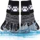 KOOLTAIL Non Slip Dog Socks to Prevent Licking Paws for Hardwood Floors, Dog Boots Shoes for Hot/Cold Pavement with Grippers Traction Control, Waterproof Paw Protector for Small Medium Large, M