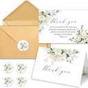 50 Funeral Thank You Cards with Envelopes 46 in Floral Thank You Cards Bereavement Cards Bulk Sympathy Cards for Funeral Family Friends Loved Ones Celebration of Life
