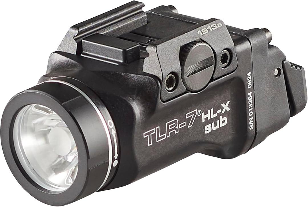 Streamlight 69505 TLR-7 HL-X sub USB 1000-Lumen Rechargeable Rail-Mounted Weapon Light Designed Exclusively for 1913 Short Railed Subcompact Models, Includes Mounting Kit and Keys, Black