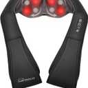 Snailax Shiatsu Neck and Back Massager with Heat, Neck and Shoulder Massager, Deep Kneading Electric Massage Pillow for Shoulder, Back, Leg Muscle for Home & Office, Gifts for Dad (1 Count, Coal Black)