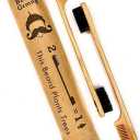 2-in-1 Sapling Mustache Brush & Comb (2-pack) from Green Beard Grmng - Boar Bristle & Bamboo