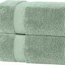 White Classic Luxury Soft Bath Sheet Towels - 650 GSM Cotton Luxury Towels Extra Large 35x70 | Highly Absorbent and Quick Dry | Hotel Quality, Green, 2 Pack
