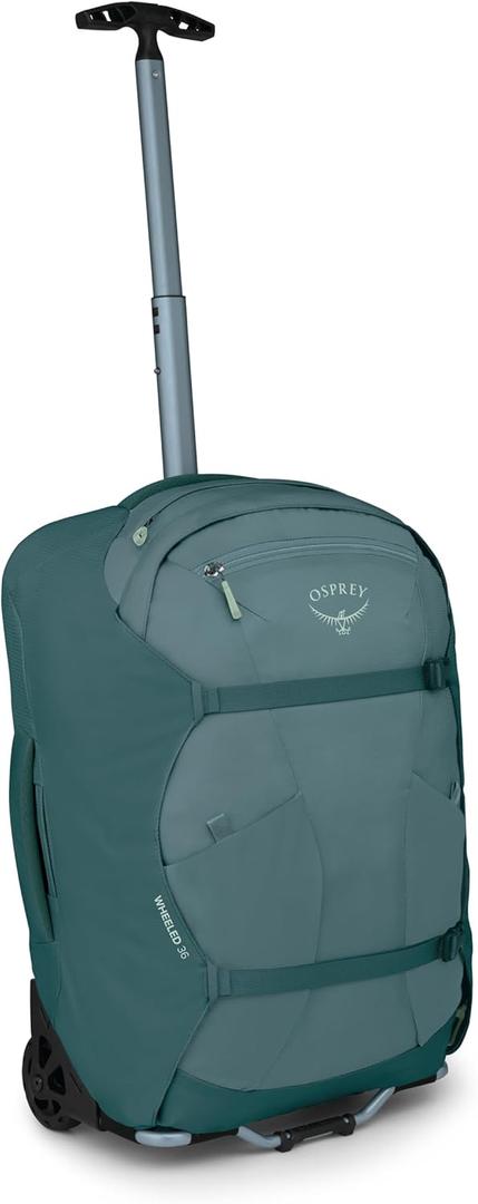 Osprey Farpoint Fairview 36L Wheeled Travel Pack - Carry On Luggage with Wheels - Rolling Backpack Travel Bag, Cascade/Torrent Blue