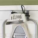 Household Essentials 144222 Over The Door Small Ironing Board with Iron Holder, Natural Cotton Cover Silver