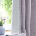 Lavender Solid Full Blackout Curtain Heavy Linen Texture Window Treatment for Bedroom Thermal Insulated Noise Reduction Drapes 8 Grommets Top for Living Room with Liner, Purple, 50"x63", 2 Panels