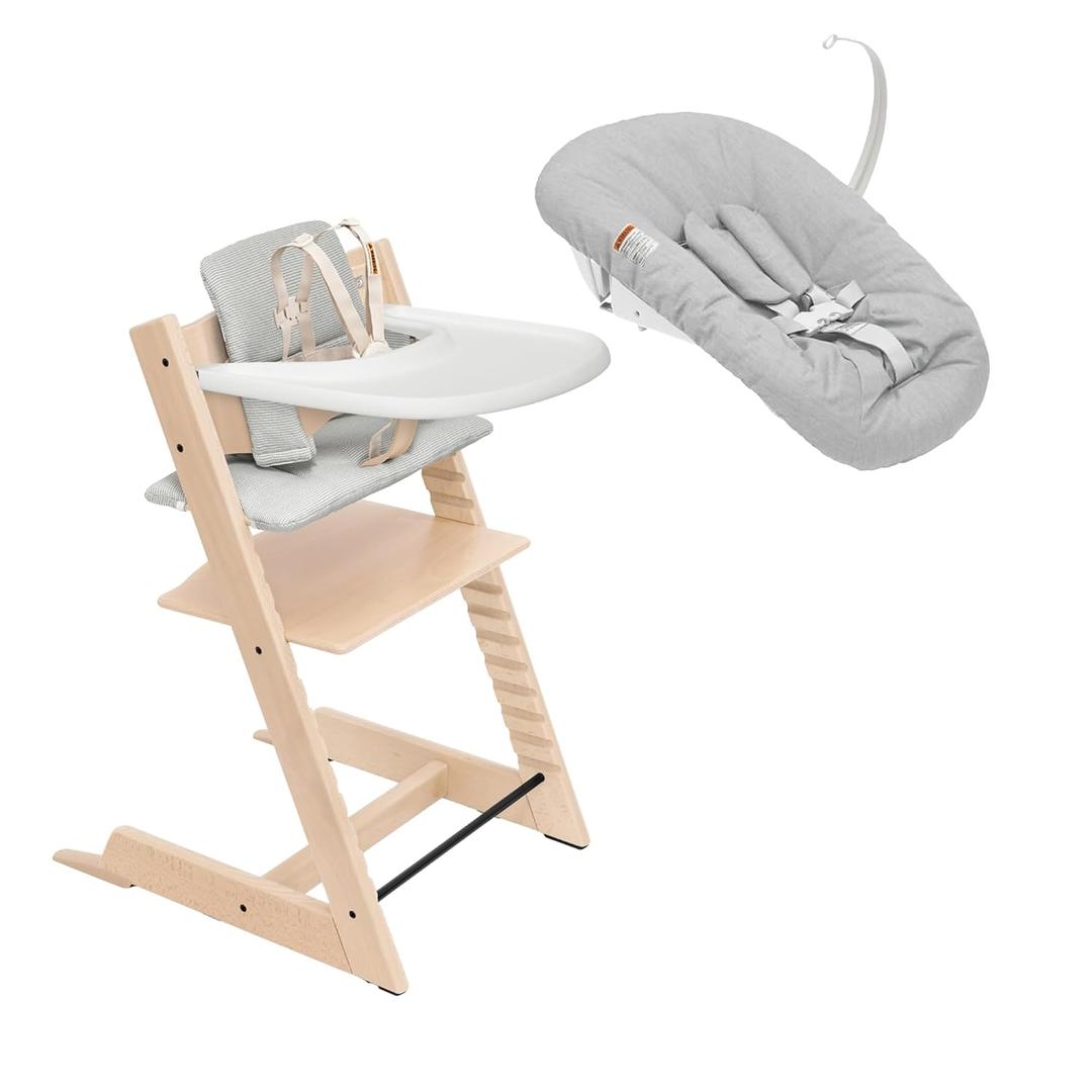 Stokke Tripp Trapp High Chair + Newborn Set, Natural Nordic Grey