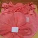 dressfan Wide Brim Fascinator Derby Hats for Women,20s Detachable Flower Hat with Headband for Derby Church Wedding Tea Party (Watermelon Red)