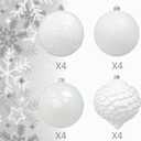 KI Store Large White Christmas Balls 4-Inch Shatterproof Christmas Ball Ornaments Decorations for Xmas Tree Wedding Party Home Decor