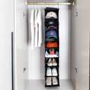 Berdeng Hanging Shoe Organizer for Closet with Side Mesh PocketsHat Racks for Baseball CapsShoe and Hat Holder & Storage8-ShelfBlack1 Pack