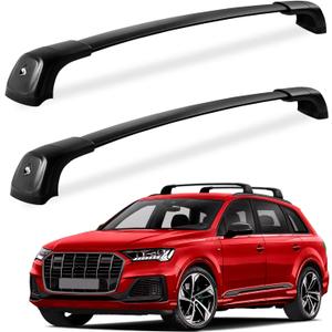 FengYu Roof Rack Cross Bars 260lbs Compatible with Audi Q7 2016 2017 2018 2019 2020 2021 2022 2023 2024 2025 (with Side Rails), Heavy Duty Lockable Rooftop Aluminum Crossbar Black Car Carrier Luggage