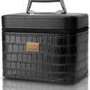 Makeup box, Black makeup storage box, Train case makeup box, Professional train case make up box for women adults.