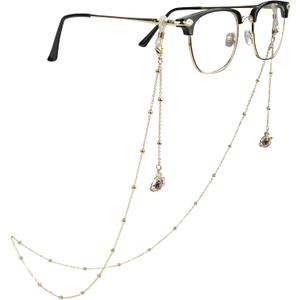 Glasses Chain, Eyeglass Strap For Women Sunglasses, 14K Gold Eyeglasses Chain, Eye Glasses Holders Around Neck (Purple Planet)