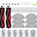 34 Pack Q7 M5+ Replacement Accessories Compatible with Roborock Q7 M5 / Q7 L5 / Q7 L5+ Robot Vacuum, 2 Mainbrushes, 6 Scent Tablets, 6 HEPA Filters, 6 Dust Bags, 6 Mop Pads, 6 Side Brushes, for Q7 M5+