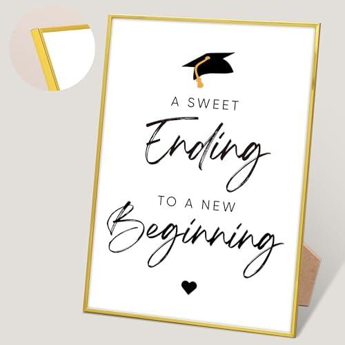 Graduation Buffet Sign, Graduation Candy Bar Sign, Graduation Centerpieces, Graduation Table Decor, Graduation Party Supplies, Gold Frame Graduation Sign with Stand, Graduation Party Favors,11