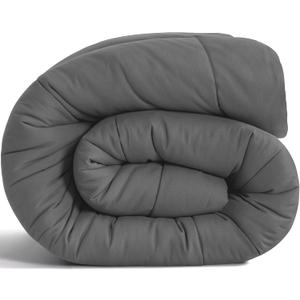 NTBAY Twin Comforter - Down Alternative Comforter Duvet Insert, All Season Bedding Quilted Duvet Insert with Corner Tabs, Machine Washable, Dark Grey (Twin(68x90 Inch) Pack of 1)