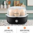 Elite Gourmet EGC115B Easy Egg Cooker Electric 7-Egg Capacity, Soft, Medium, Hard-Boiled Egg Cooker with Auto Shut-Off, Measuring Cup Included, BPA Free, Classic Black
