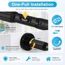 Extra Long Tension Rods 40-166 In (4-14Ft), 1.26"-One-bond stretching, Adjustable Curtain Rods No Drilling Outdoor Curtain Rods for Patio, Drill Free Tension Rod for Window & Bathroom, Black