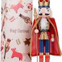 COMBIUBIU 15" Christmas Decorations Nutcracker Ornaments,Wooden Nutcracker Figures Soldier,Festive Collectible Christmas Nutcracker Doll Gift forTable Desktop Fireplace Thanksgiving Gift