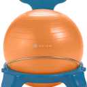 Gaiam Kids Balance Ball Chair - Classic Children's Stability Ball Chair, Alternative School Classroom Flexible Desk Seating for Active Students, Orange/Blue, 22 x 17.5 x 5.7"