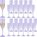 Champagne Flutes, Reusable Plastic Champagne Glasses for Wedding, Unbreakable Wine Glasses for Party Mimosa Bar Anniversary Bridal Shower (24, Purple)