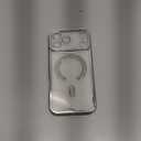 for iPhone 17 Pro Max Case Magnetic, [Compatible with MagSafe] Women Cute Clear Glitter Bling Diamond Rhinestone Sparkly Case Camera Lens Protectors Plating Cover 6.9'', 2025, Silver