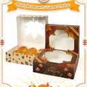 qiqee Thanksgiving Cookie Boxes with Window For Gift Giving Fall Treat Boxes 10x10x2.5 inch 30Packs Pie Donut Bakery Box