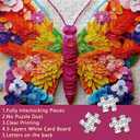 BUHAH 3D Colorful Butterfly Flower Puzzles for Adults 1000 Pieces Beautiful Floral Art Jigsaw Puzzles Impossible Challenging Aesthetic Puzzle as Family Game Decor
