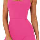 BONITEE Womens Casual Sleeveless Jumpsuits Tops Sexy Backless Bodysuits Summer Going Out One Piece Outfits Rompers Camisole Rose Red, M 