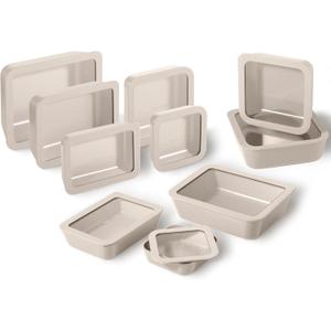 Glass Food Storage Containers with Lids, 20-Piece Set, Crema