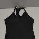 Danysu V Neck Racer Back Tank Top for Women Padded Ribbed Long Tank Fitted Basic Cami Tops (Large, Black)