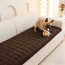 MEETSKY Couch Cover for 2 Cushion Couch Sofa, Non-Slip Couch Cover for Dog Washable Sofa Protector Pet Friendly Dog Mats for Couches Soft Furniture Covers, 27.6" x 70.9", Chocolate
