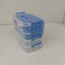 Bins & Things Multi-Compartment Stackable Craft Storage Box with Dividers - Plastic Nail Polish Organizer, Storage Containers for Beads, Sewing Supplies, Art Organizers and Storage - Blue