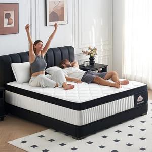 Hianab Queen Mattress 12 Inch Hybrid Mattress in a Box, Medium Firm Memory Foam and Pocket Springs Mattress, Pressure Relie with Motion Isolating, CertiPUR-US Certified, Fiberglass Free