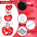 Fourluoo 2 Pcs 5.3ft Valentines Day Inflatable Heart Outdoor Yard Decoration Blow up Heart Yard Decor with LED Lights Romantic Sweet Hearts for Valentine's Day Party Indoor Garden Lawn Porch Decor