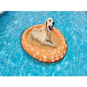 Ginkago Inflatable Pool Float for Adult Dogs and Puppies, Large Contemporary Modern Blue Pet Dog Swimming Pool Float Ride on Bathing