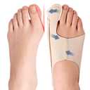 Bunion Corrector for Women & Men, [2-Pack] Comfortable Hallux Valgus Relief Splint, Discreet Soft Toe Straightener for Fits in Shoes, Adjustable Alignment Support for Day and Night L
