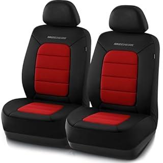 Skechers Car Seat Covers,Leather Seat Covers with GOGA Mat Technology,Waterproof Car Seat Covers Front Seats,Airbag Compatible,Comfort Universal Fit for Most Cars,Vans,Trucks,SUVs,Red (Black and Red)
