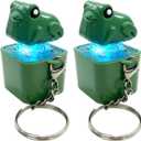 Frog Croaking Fidget Toy, Rechargeable Frog Croaking Keychain with Sound LED Lights, Frog Fidget Clicker, Fun & Portable Anxiety Relief Toy (Frog)