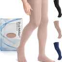 Doc Miller Thigh High Open Toe Compression Stockings 15-20mmHg for Varicose Veins, Pregnancy Support Open Toe Thigh High Compression Socks for Women and Men, 3XL
