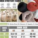EBMORE Merino Wool Slouch Boot Socks Thermal Warm Winter Thick Scrunch Cozy Crew Socks for Women 4 Pairs (Medium, Black/Caramel/Khaki/White)