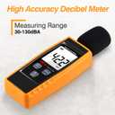 Decibel Meter Sound Level Reader 30-130dB(A), Hand-held Sound Noise Meter with Backlight Alarm, Digital Noise Meter Decibel Monitoring Tester Calibrated Audio Noise Volume Measuring Instrument