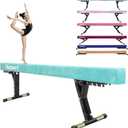 FBSPORT 8ft Adjustable Balance Beam: High and Low Floor Beam Gymnastics Equipment for Kids/Adults,Gymnastics Beam for Training,Practice, Physical Therapy and Professional Home Training with Legs (Green)