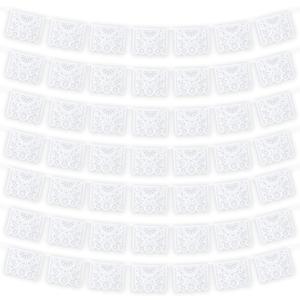 MARFOREVER White Papel Picado Banner, 33 Ft Cinco De Mayo Plastic Mexican Flag Banner Fiesta Party Decoration Mexico Wedding Decor Baby Shower, Dia de Los Muertos, Cielito Lindo Theme Decor