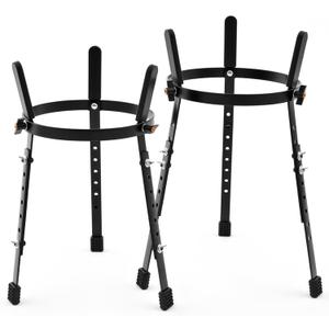 2 Pcs Conga Drum Stand 10 & 11 Black Heavy Duty Adjustable Height Drum Holder Support for Congas Bongo Djembe Performance and Travel