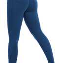 baleaf Workout Leggings for Women with Pockets Drawstring Tummy Control Scrunch Butt 7/8 Ankle Petite Yoga Pants Running (Blue, L)