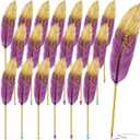 24 Pcs Prom 2025 Party Favors Feather Graduation Pens Bulk Feather Ballpoint Pen Prom Gifts Vintage Quill Pen Grad Party Supplies for Class of 2025 School Student Girl and Boy (Purple)