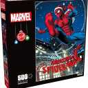 Buffalo Games - Marvel - Swinging into The Holidays - 500 Piece Christmas Jigsaw Puzzle - Colorful, Holiday Puzzles for Adults – Precision-Cut Pieces, Festive Artwork, Relaxing Winter Fun