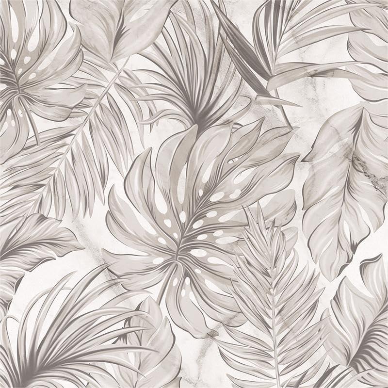 Boho Sand Monstera Leaf Abstract Plants Modern Peel and Stick Wallpaper Wall Decor Self Adhesive Wall Paper Stick on Easy Peel Off Contact for Renter Apartment (17.7" x 236")