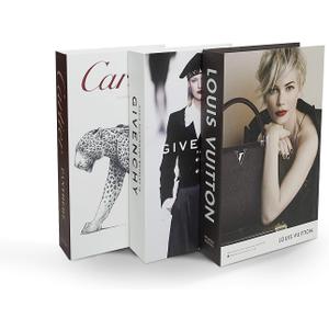 Coffee Table Decorative Books For Home Decor, Fake Books For Decoration, Aesthetic Bookshelf Decor for Living Room Office Bedroom, 3 Piece