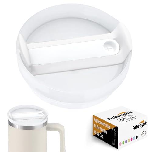 40 OZ Tumbler Lid Replacement Fit for Stanley Cup, 1 Pack Replacement Lids, Spill Proof Tumbler Covers for Stanley Cup Accessories (Opaque - White)